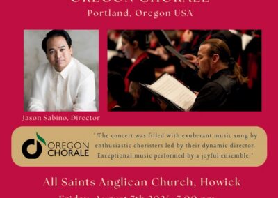 Oregon Chorale, Friday, 7 August 2026